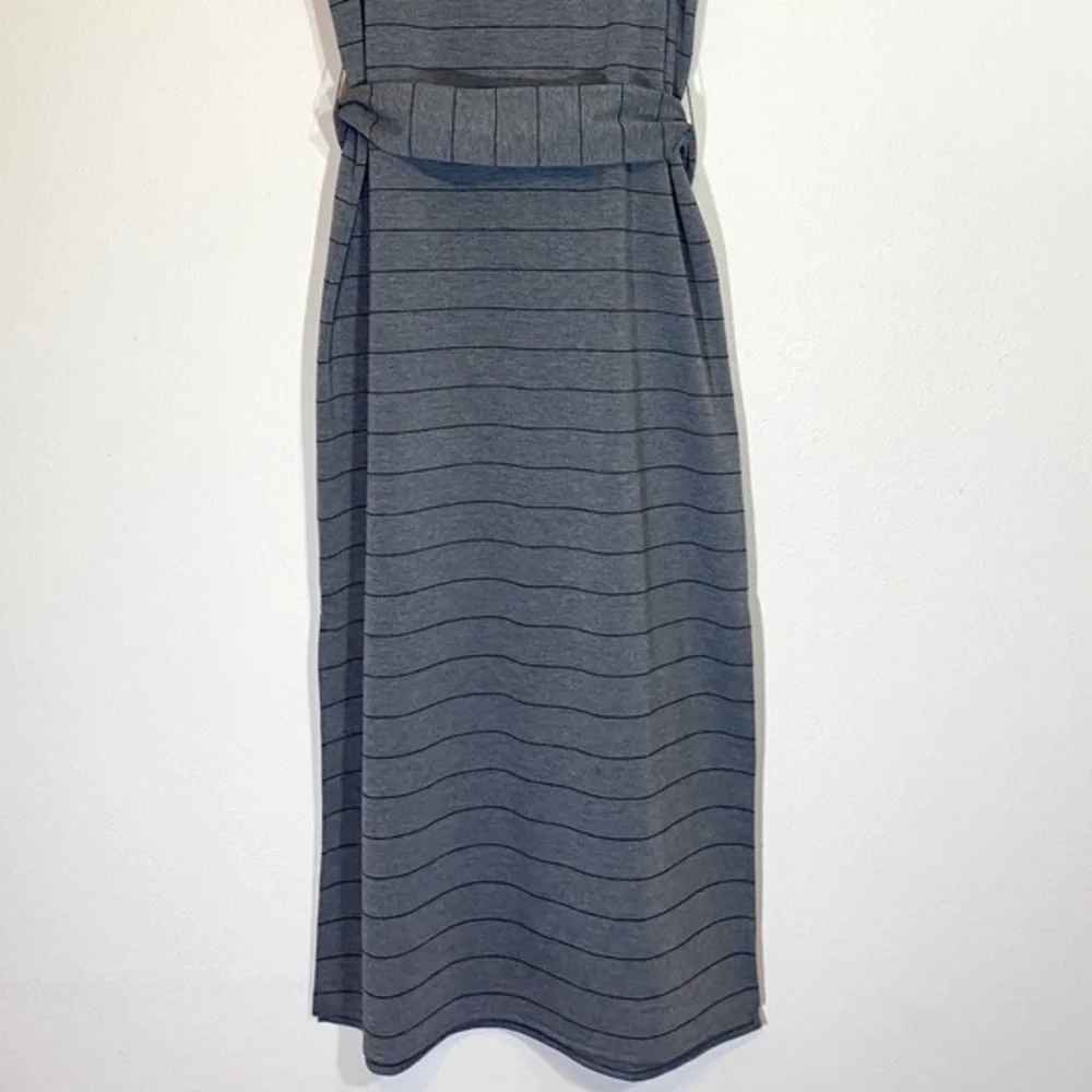 Nwt Dress Banana Republic Maxi Tank Dress Striped Midi Sleeveless Stretch Gray - Picture 13 of 14